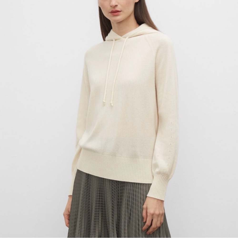 Club Monaco Cashmere Soft Cream Hoodie